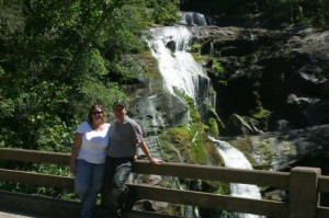 Here is Amy's new favorite photo of us together.  This was taken at Bald River Falls just off of the Cherohala Skyway.